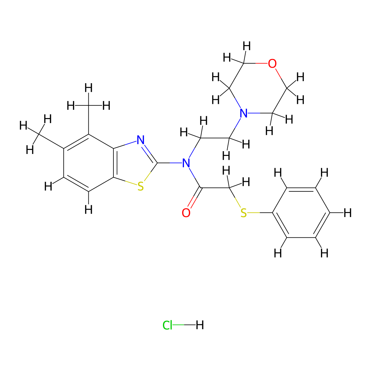 N-(4,5-dimethylbenzo[d]thiazol-2-yl)-N-(2-morpholinoethyl)-2-(phenylthio)acetamide hydrochloride molecular structure, CAS 1215851-38-9