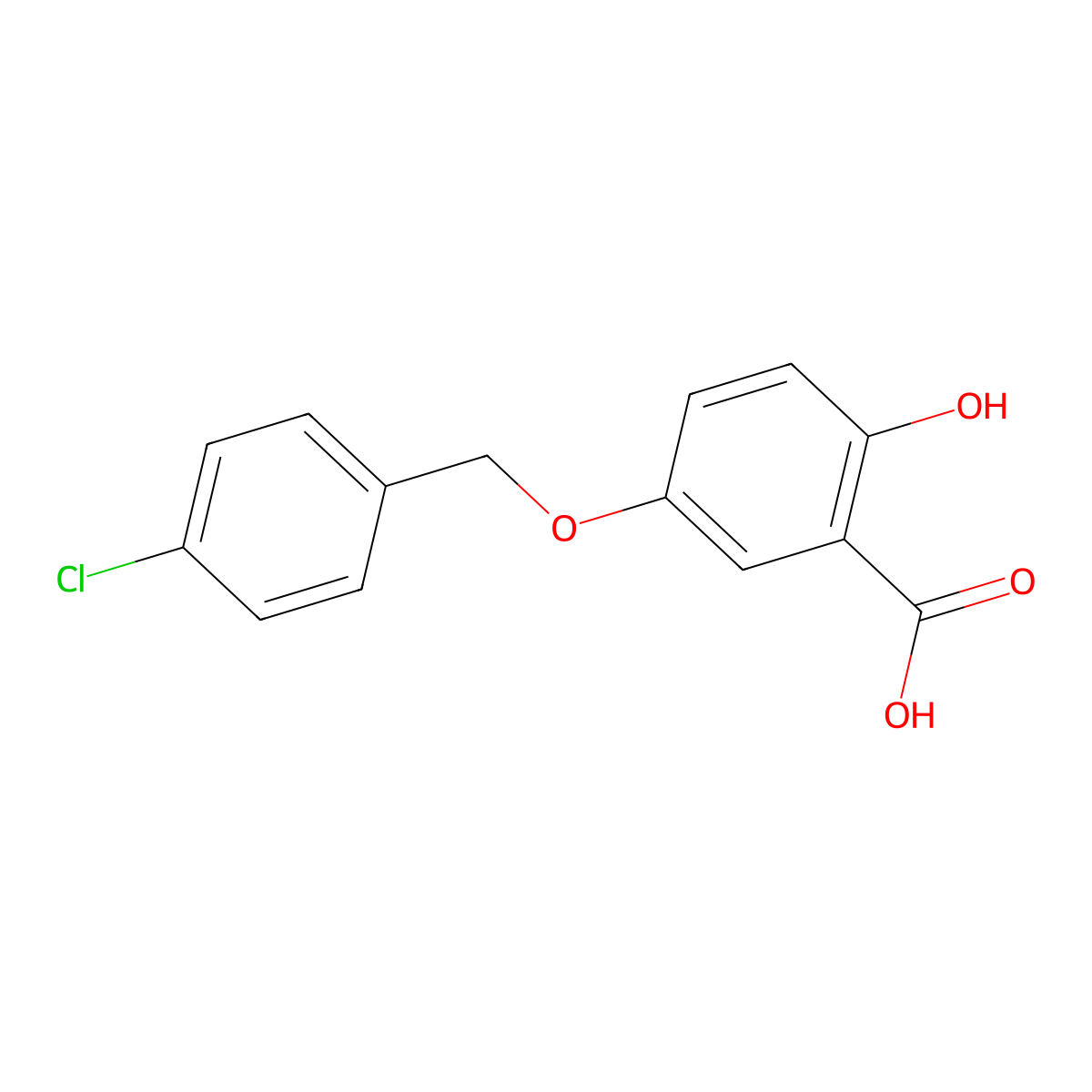 5-((4-Chlorobenzyl)oxy)-2-hydroxybenzoic acid molecular structure, CAS 1215858-20-0