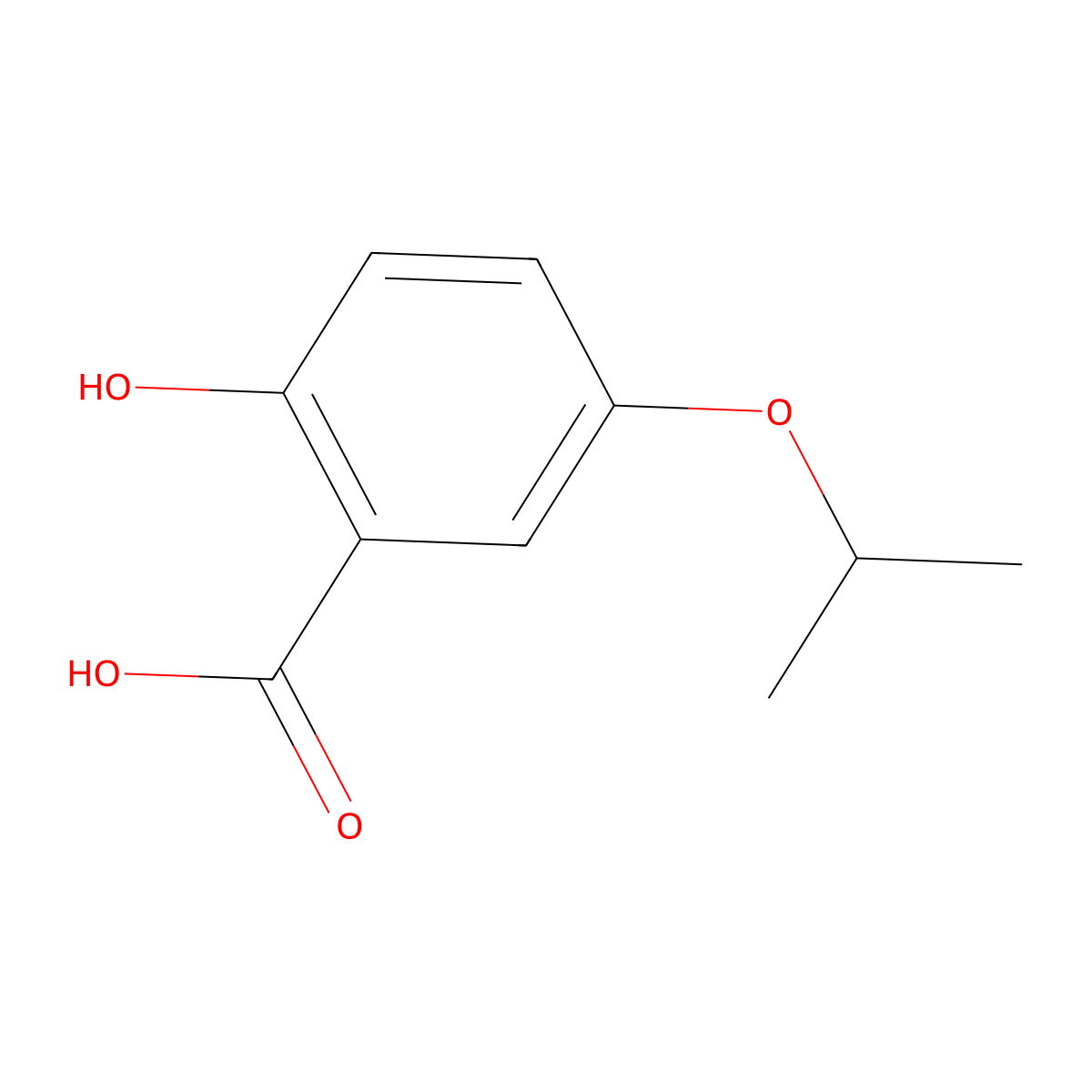 2-Hydroxy-5-isopropoxybenzoic acid molecular structure, CAS 1215858-23-3
