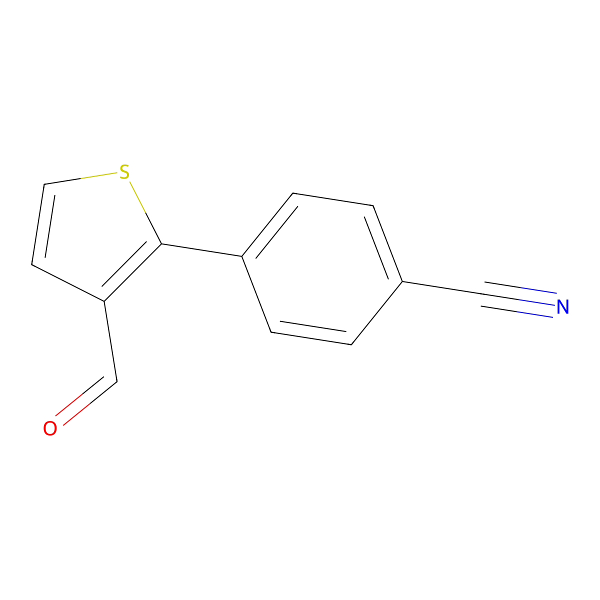 4-(3-Formylthiophen-2-yl)benzonitrile molecular structure, CAS 1215859-07-6