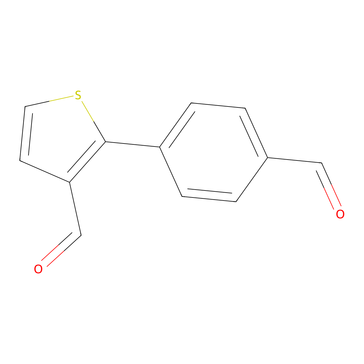 2-(4-Formylphenyl)thiophene-3-carbaldehyde molecular structure, CAS 1215859-08-7