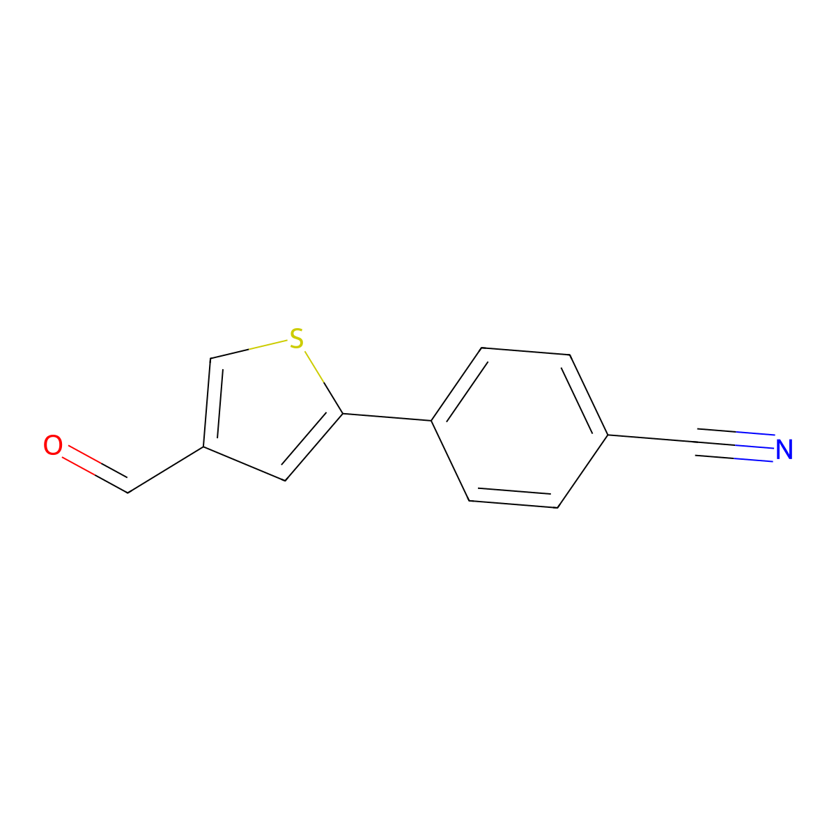 4-(4-Formylthiophen-2-yl)benzonitrile molecular structure, CAS 1215859-17-8