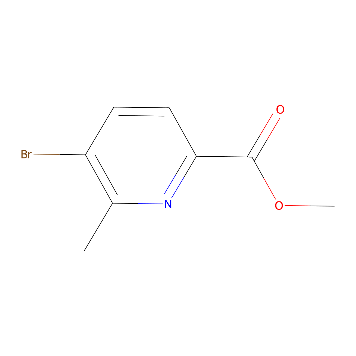 Methyl 5-bromo-6-methylpyridine-2-carboxylate molecular structure, CAS 1215860-20-0