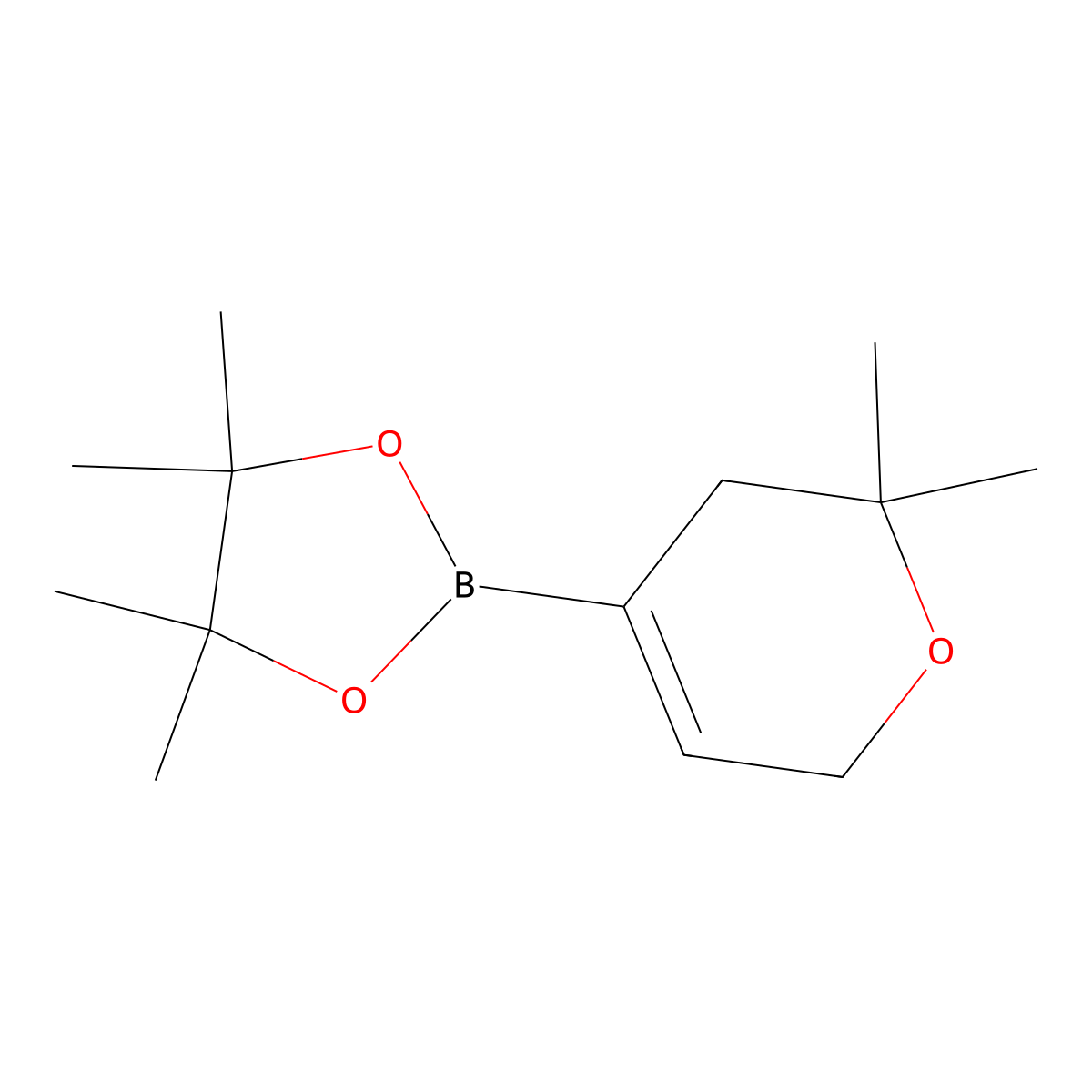 2-(2,2-dimethyl-3,6-dihydro-2H-pyran-4-yl)-4,4,5,5-tetramethyl-1,3,2-dioxaborolane molecular structure, CAS 1215867-50-7