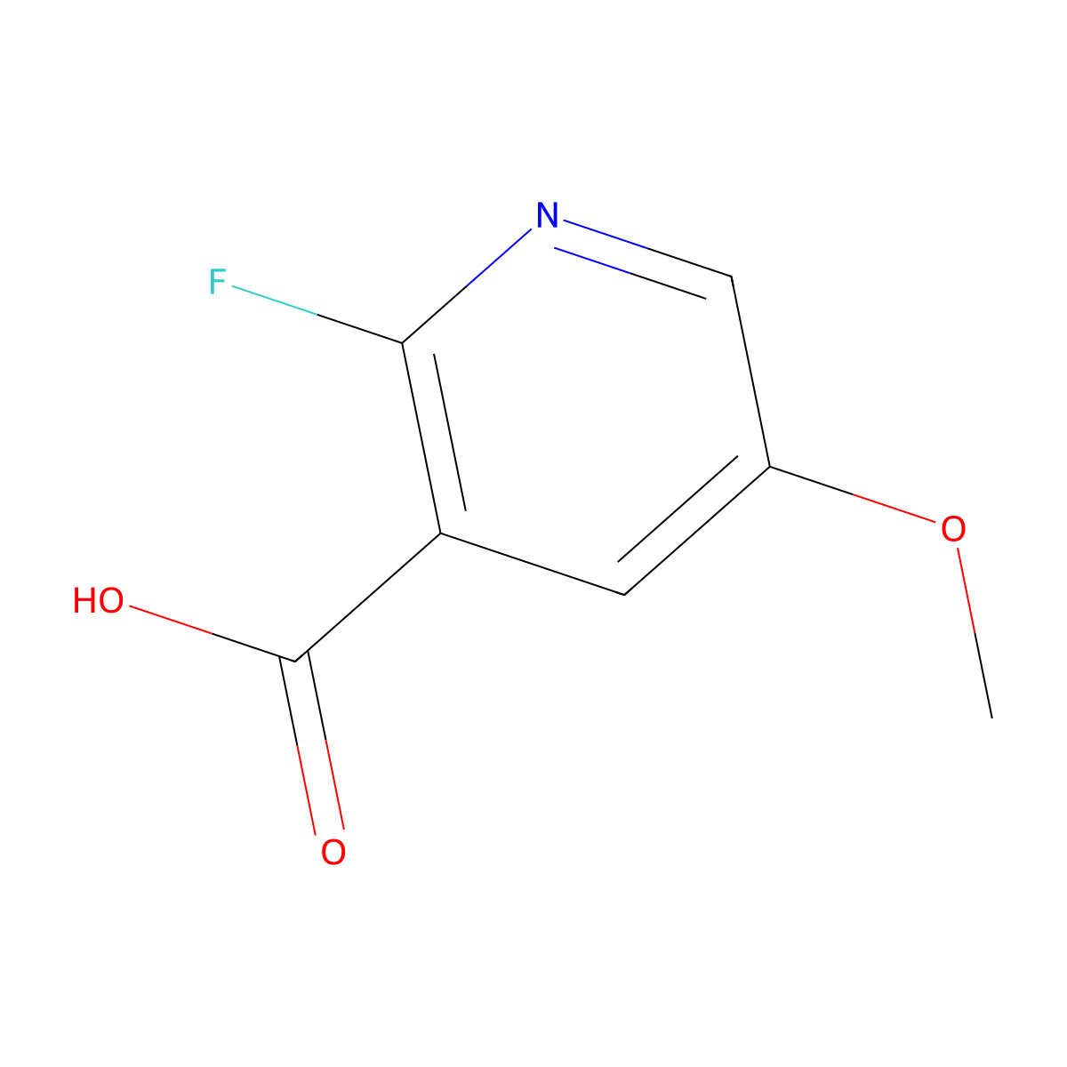 2-Fluoro-5-methoxynicotinic acid molecular structure, CAS 1215868-59-9