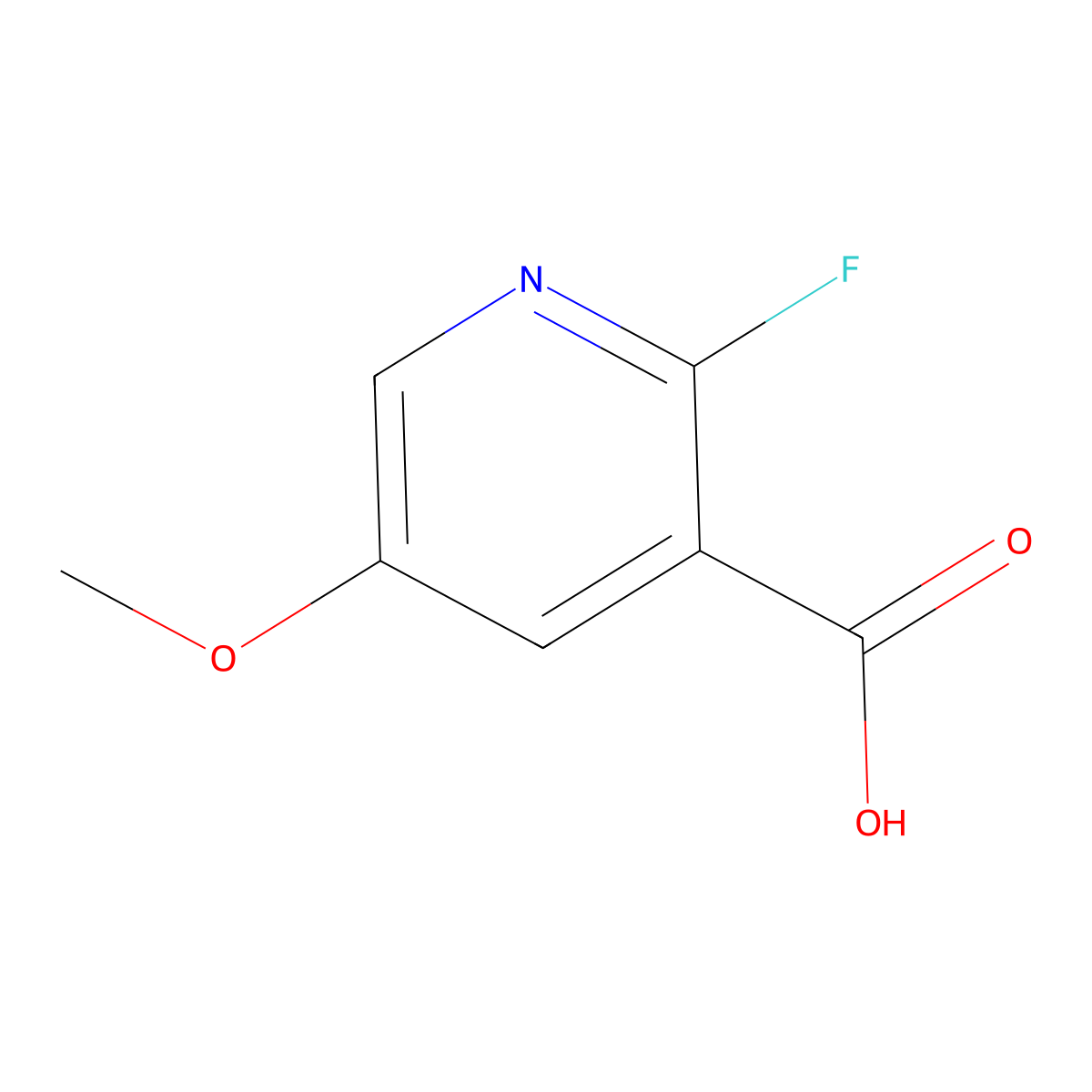 2-Fluoro-5-methoxynicotinic acid molecular structure, CAS 1215868-59-9