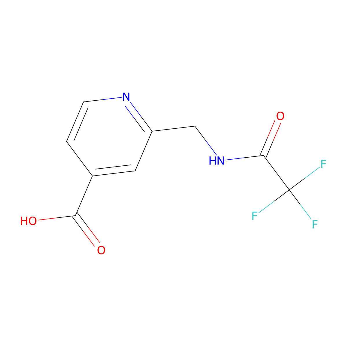 2-[(Trifluoroacetamido)methyl]pyridine-4-carboxylic acid molecular structure, CAS 1215876-58-6