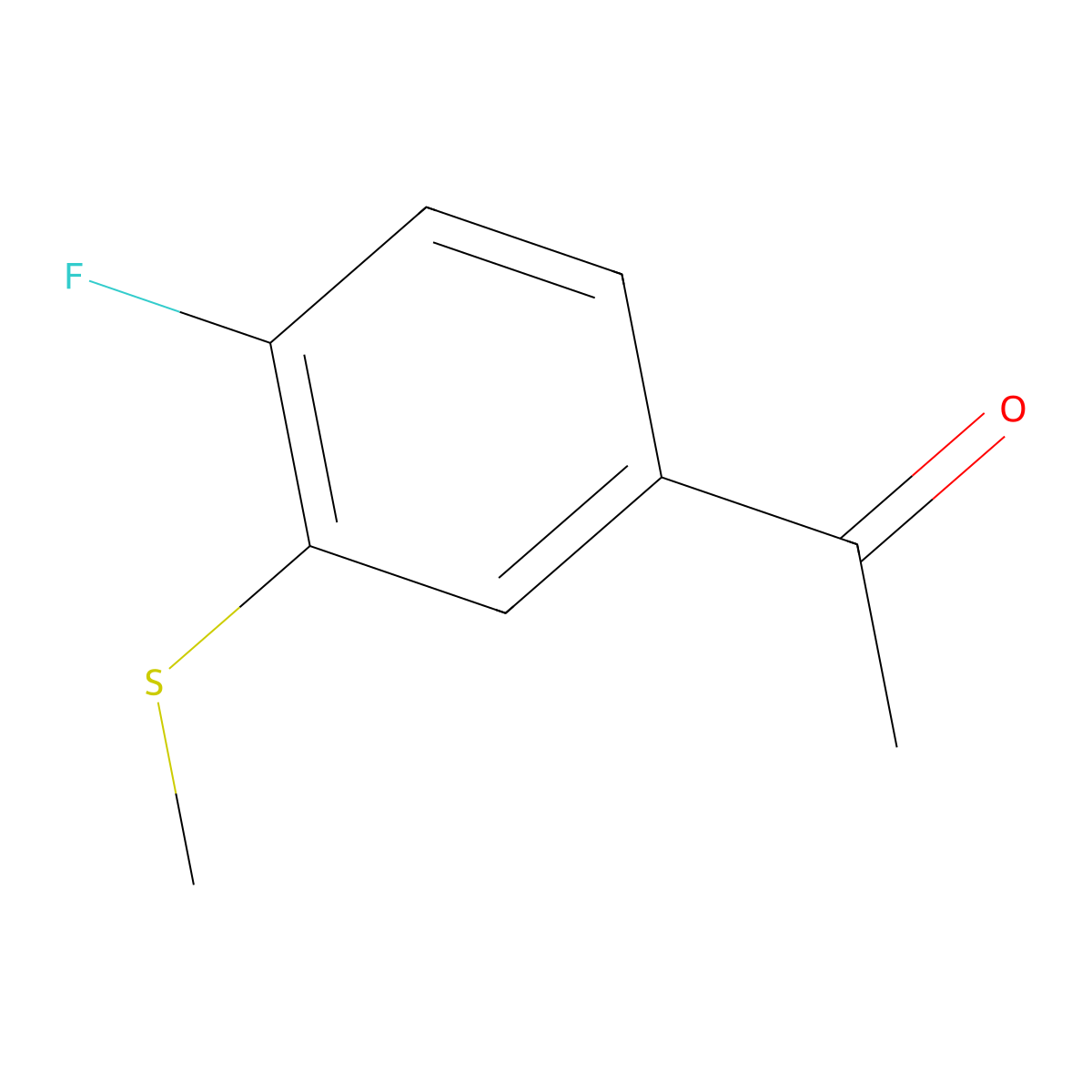 1-(4-Fluoro-3-(methylthio)phenyl)ethanone molecular structure, CAS 1215876-93-9