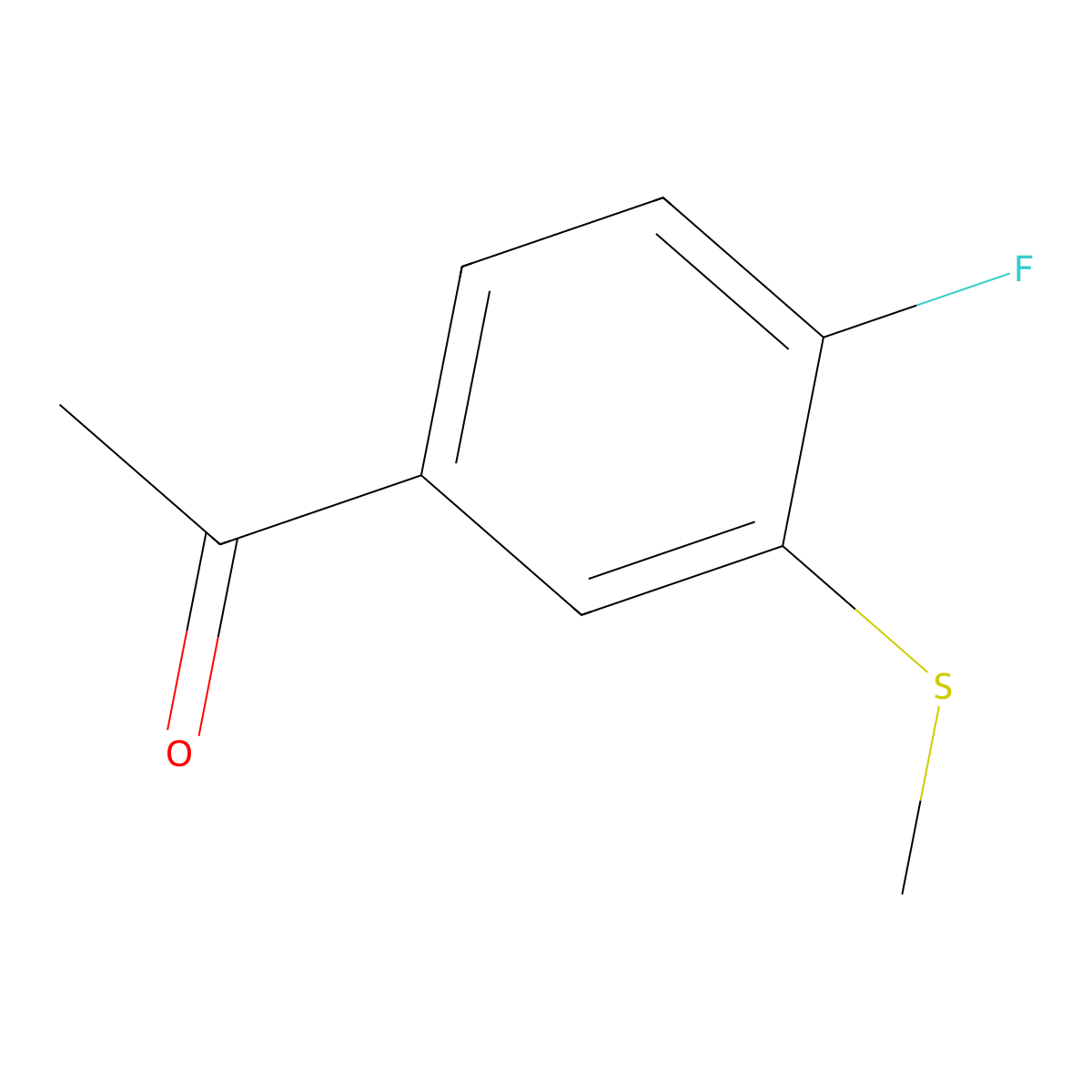 1-(4-Fluoro-3-(methylthio)phenyl)ethanone molecular structure, CAS 1215876-93-9