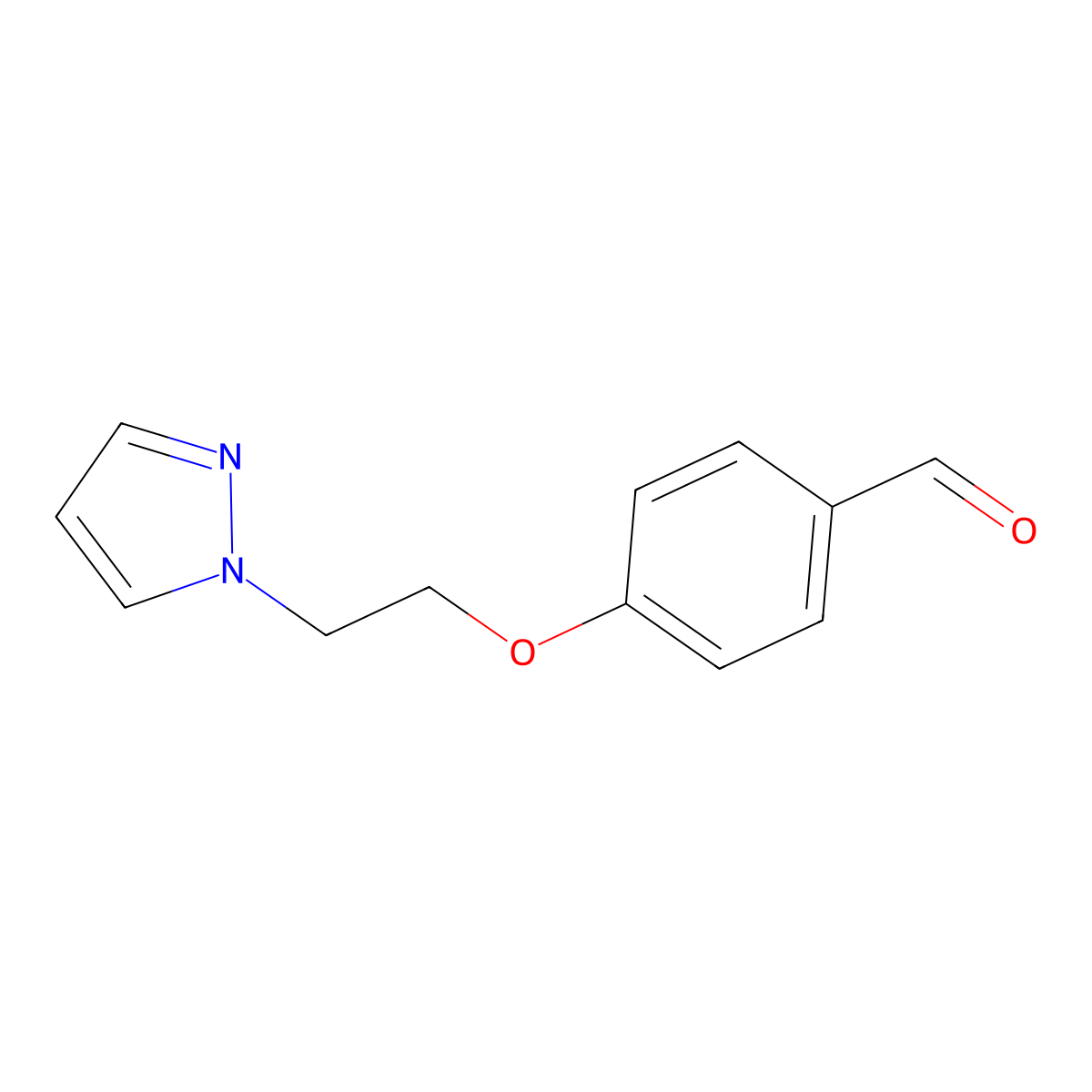 4-(2-(1H-Pyrazol-1-yl)ethoxy)benzaldehyde molecular structure, CAS 1215901-36-2