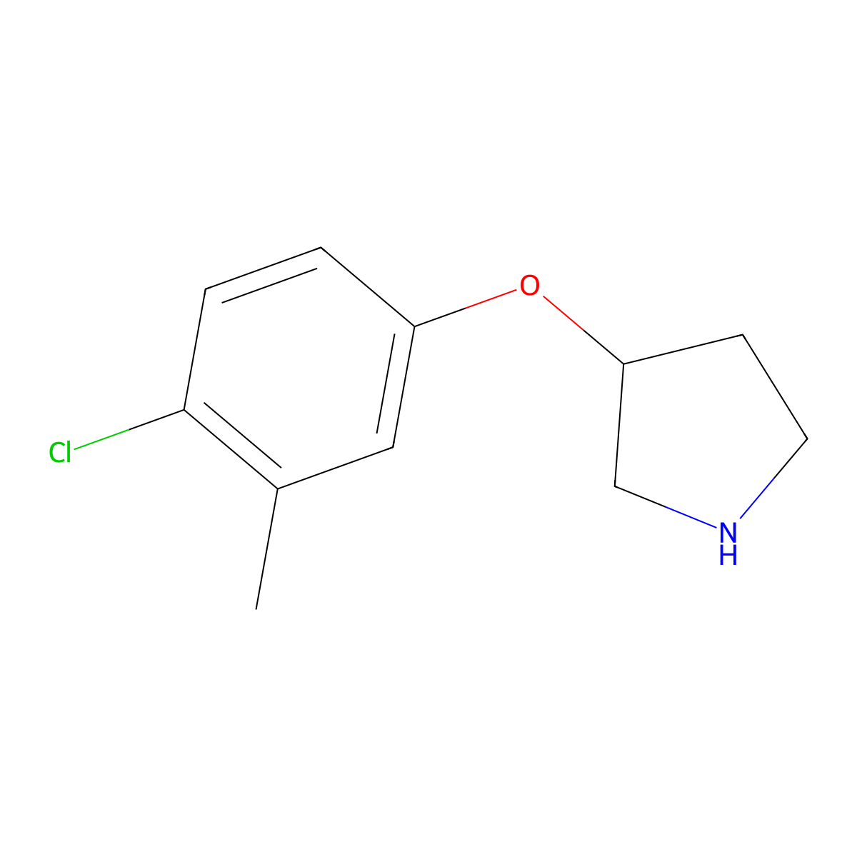 3-(4-Chloro-3-methylphenoxy)pyrrolidine molecular structure, CAS 1215906-90-3
