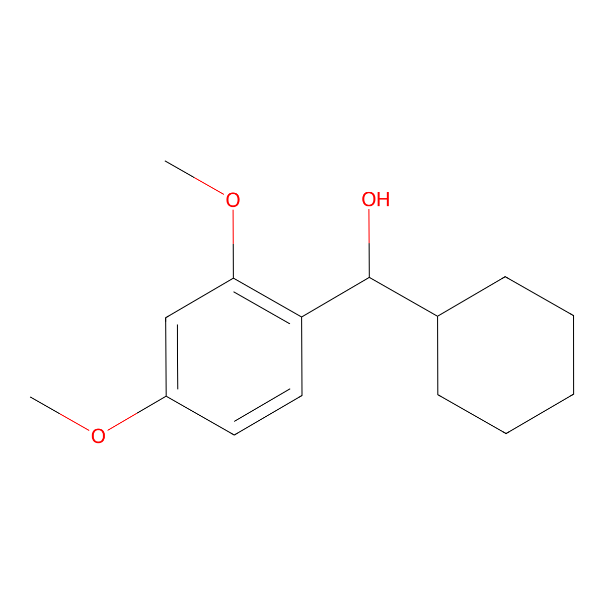 Cyclohexyl(2,4-dimethoxyphenyl)methanol molecular structure, CAS 1215907-44-0