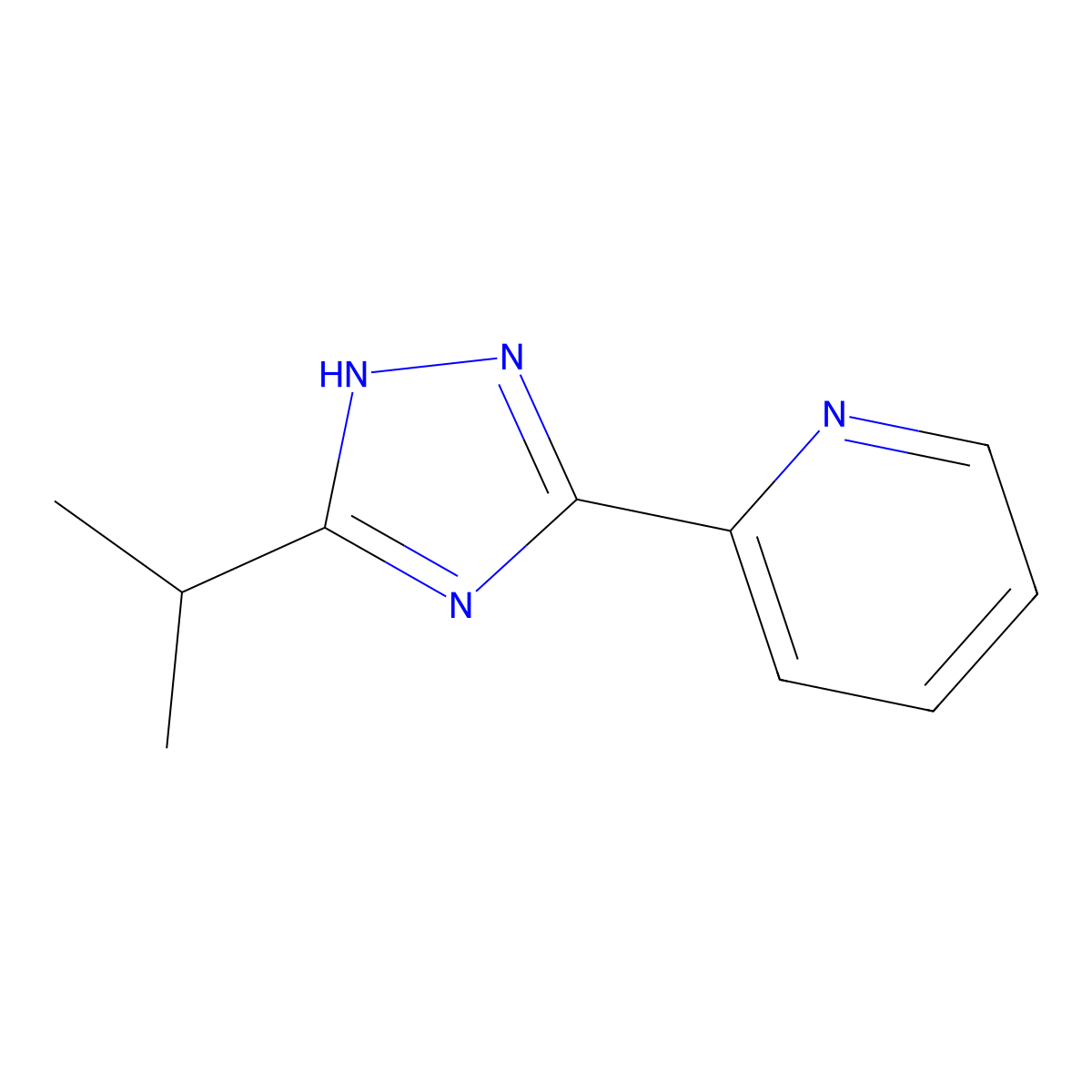 2-[3-(propan-2-yl)-1H-1,2,4-triazol-5-yl]pyridine molecular structure, CAS 1215910-88-5