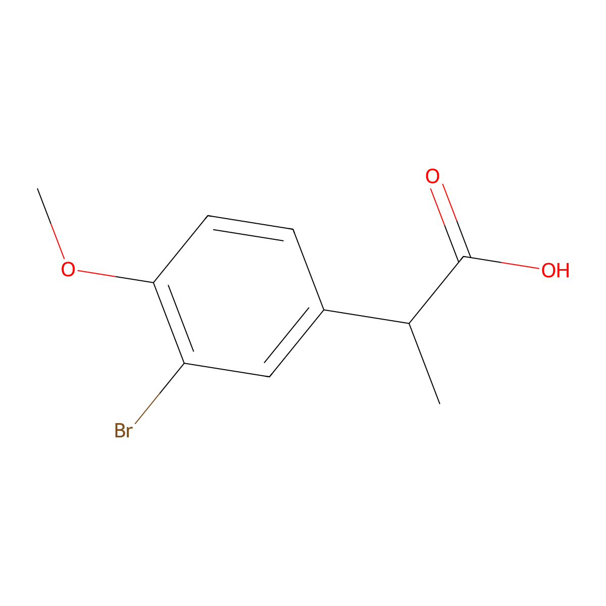 2-(3-Bromo-4-methoxyphenyl)propanoic acid molecular structure, CAS 1215911-54-8