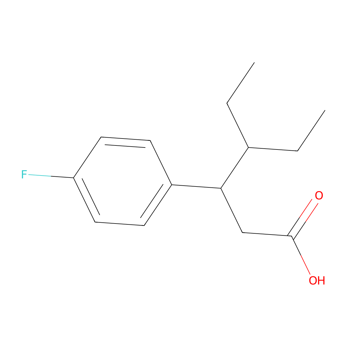 4-Ethyl-3-(4-fluorophenyl)hexanoic acid molecular structure, CAS 1215914-40-1