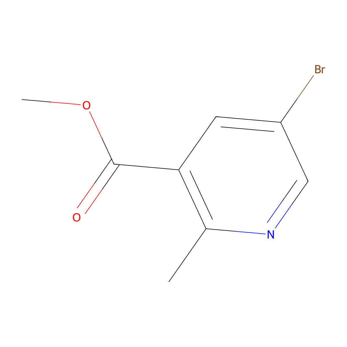Methyl 5-bromo-2-methylpyridine-3-carboxylate molecular structure, CAS 1215916-40-7