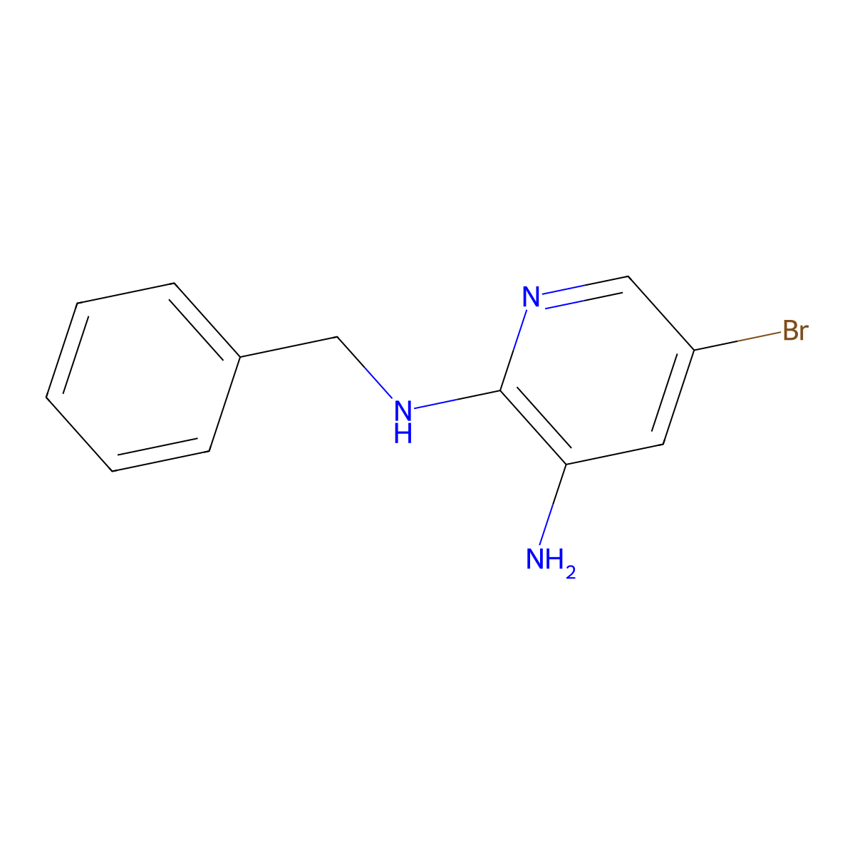 2-N-benzyl-5-bromopyridine-2,3-diamine molecular structure, CAS 1215916-51-0