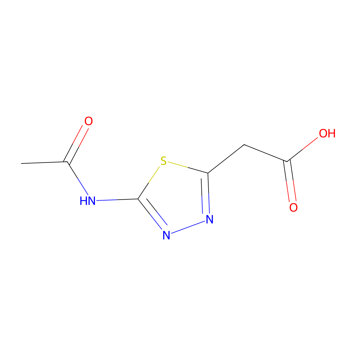 2-(5-Acetamido-1,3,4-thiadiazol-2-yl)acetic acid molecular structure, CAS 1215916-72-5
