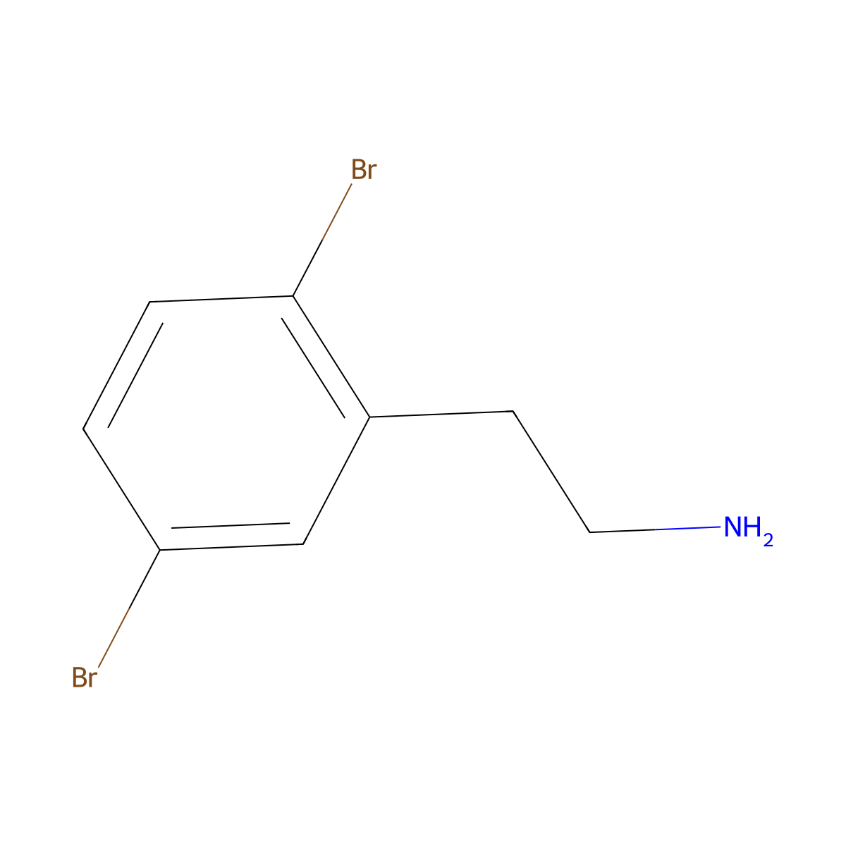 2-(2,5-Dibromophenyl)ethan-1-amine molecular structure, CAS 1215916-78-1