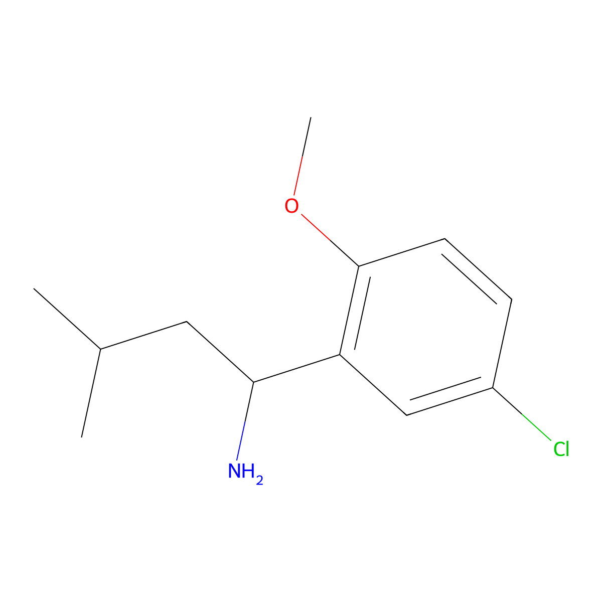 1-(5-Chloro-2-methoxyphenyl)-3-methylbutan-1-amine molecular structure, CAS 1215919-10-0