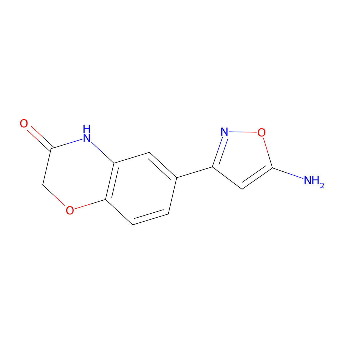 6-(5-aminoisoxazol-3-yl)-2H,4H-benzo[e]1,4-oxazin-3-one molecular structure, CAS 1215921-09-7
