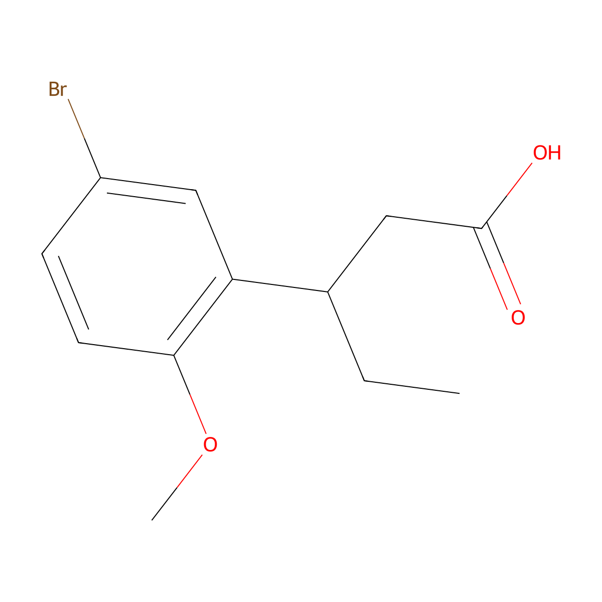 3-(5-Bromo-2-methoxyphenyl)pentanoic acid molecular structure, CAS 1215921-38-2