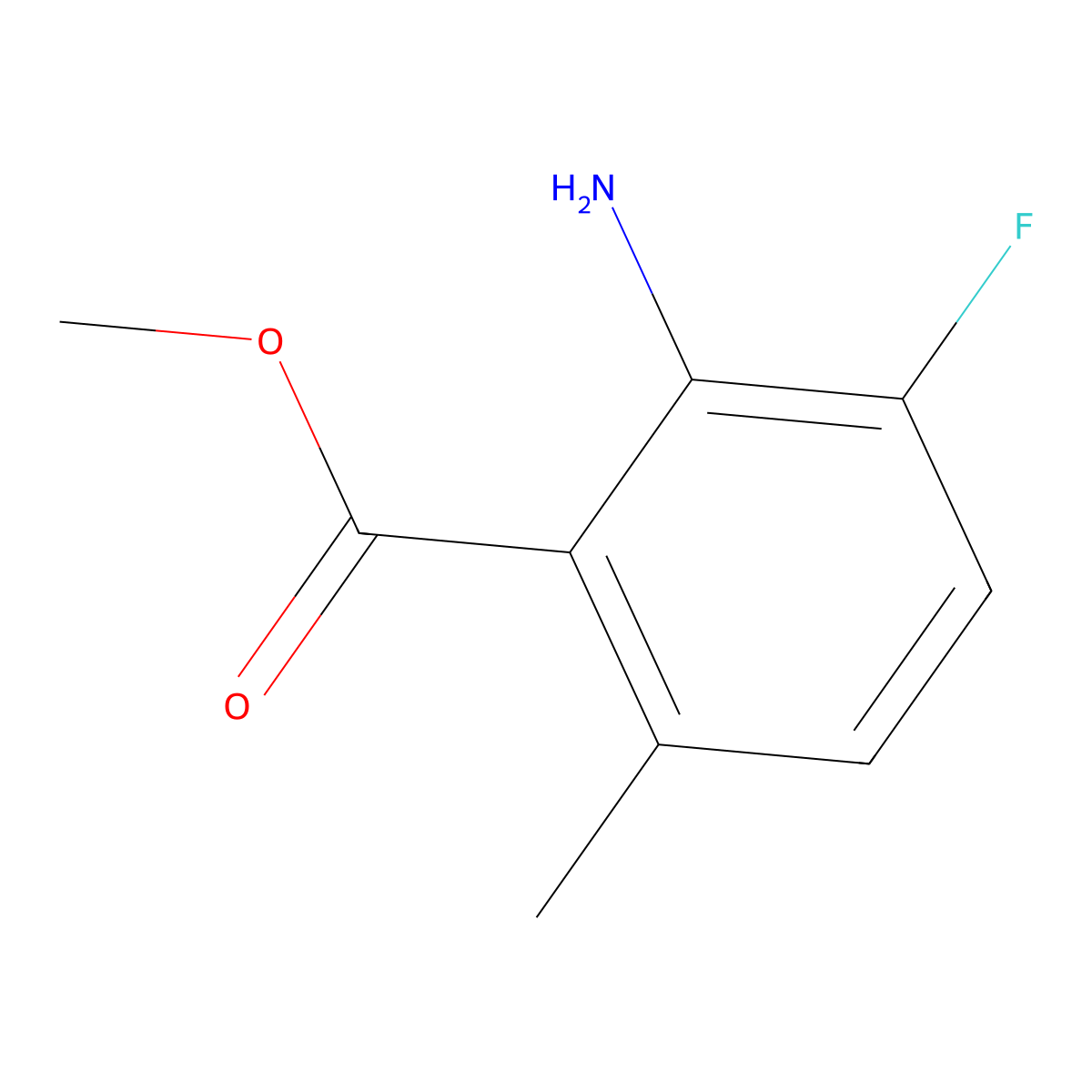 Methyl 2-amino-3-fluoro-6-methylbenzoate molecular structure, CAS 1215921-77-9