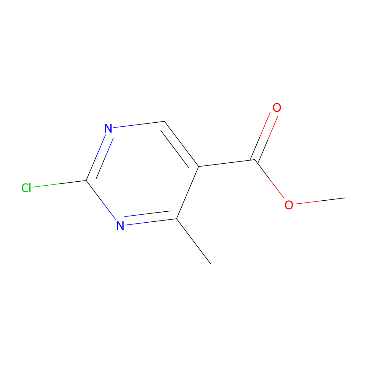 Methyl 2-chloro-4-methylpyrimidine-5-carboxylate molecular structure, CAS 1215922-76-1