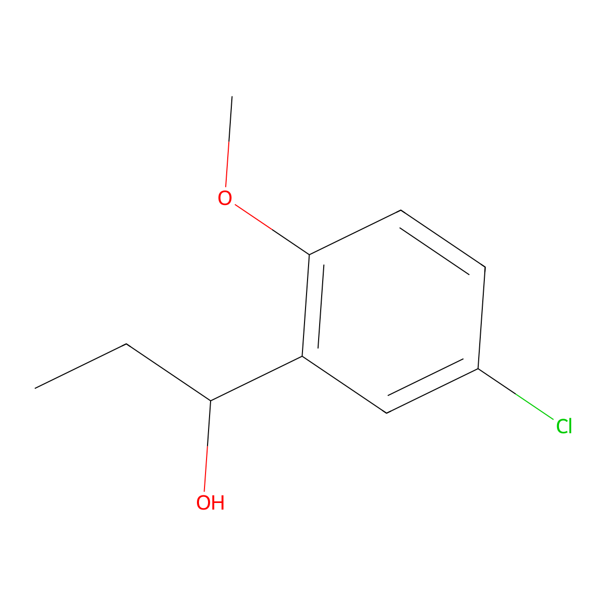 1-(3-Chloro-6-methoxyphenyl)-1-propanol molecular structure, CAS 1215924-19-8