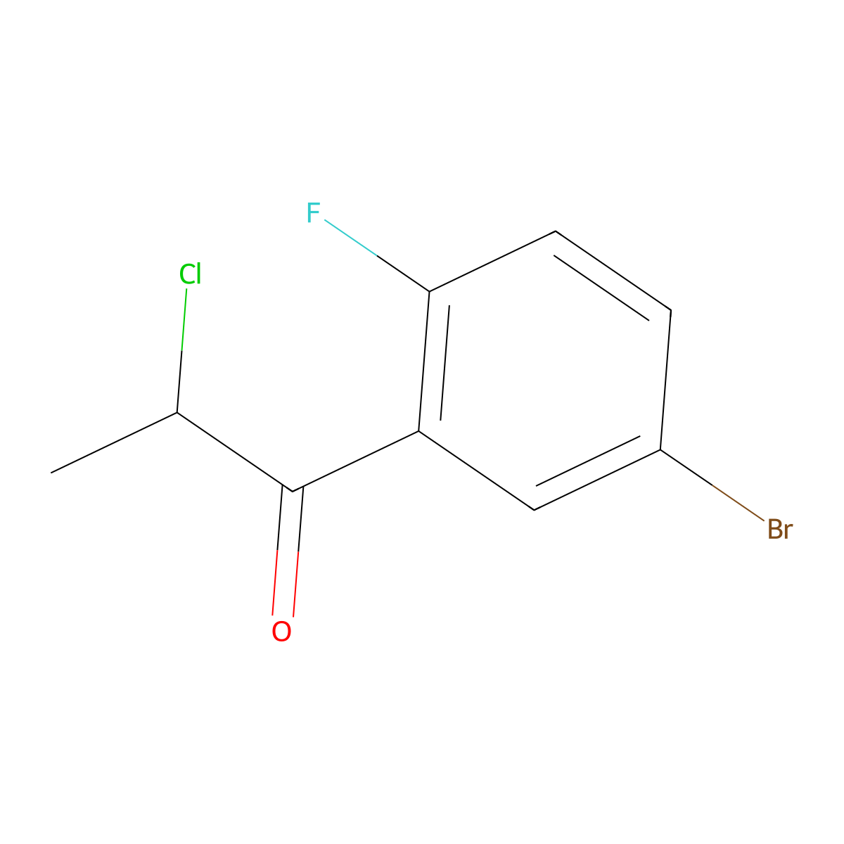 1-(5-Bromo-2-fluorophenyl)-2-chloro-1-propanone molecular structure, CAS 1215924-28-9