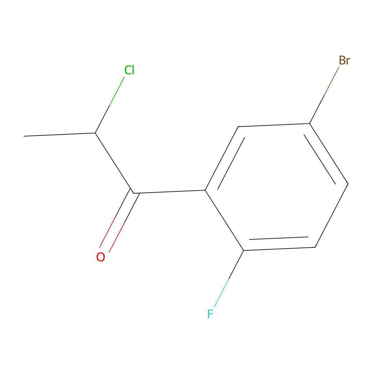 1-(5-Bromo-2-fluorophenyl)-2-chloro-1-propanone molecular structure, CAS 1215924-28-9