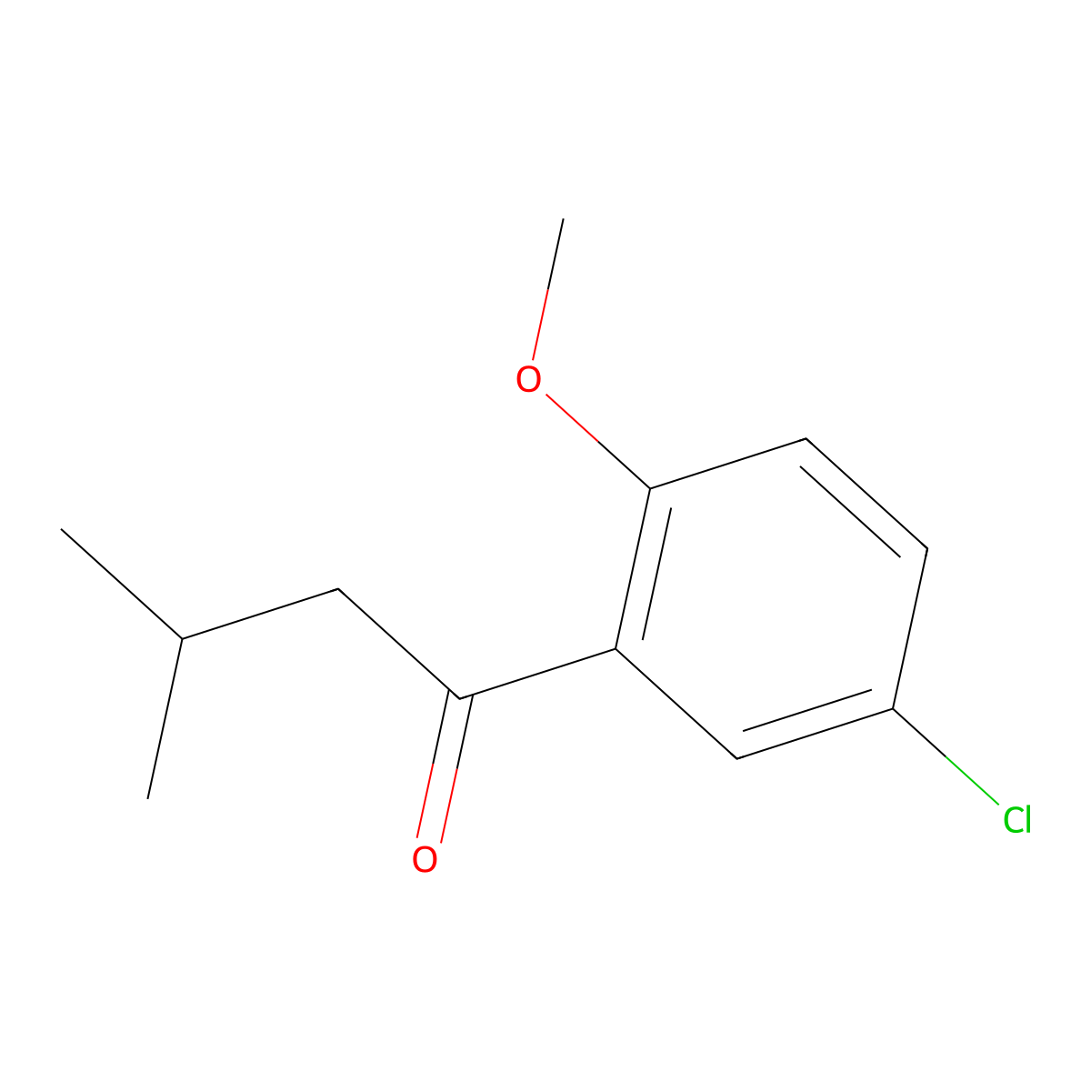 1-(5-Chloro-2-methoxyphenyl)-3-methylbutan-1-one molecular structure, CAS 1215924-49-4