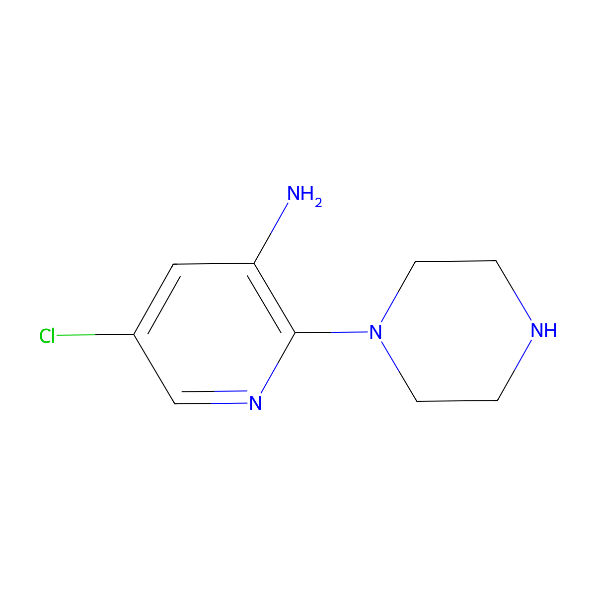 5-Chloro-2-(piperazin-1-yl)pyridin-3-amine molecular structure, CAS 1215925-71-5