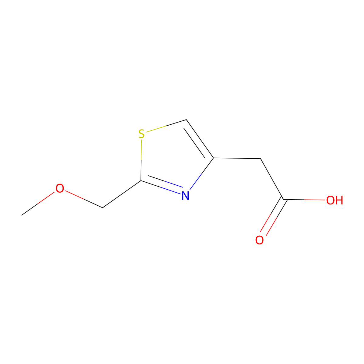 2-[2-(Methoxymethyl)-1,3-thiazol-4-yl]acetic acid molecular structure, CAS 1215927-96-0