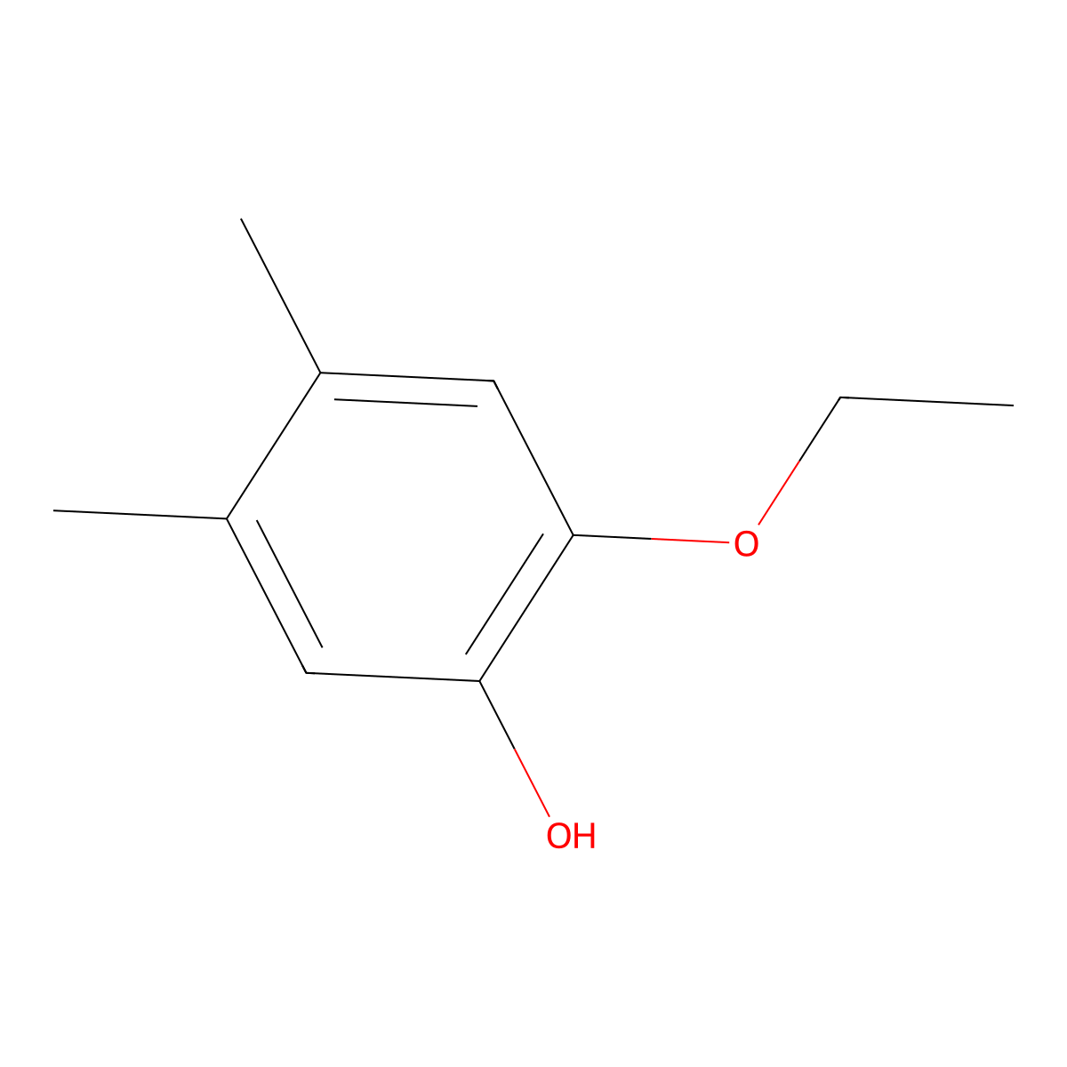 2-Ethoxy-4,5-dimethylphenol molecular structure, CAS 1215928-53-2