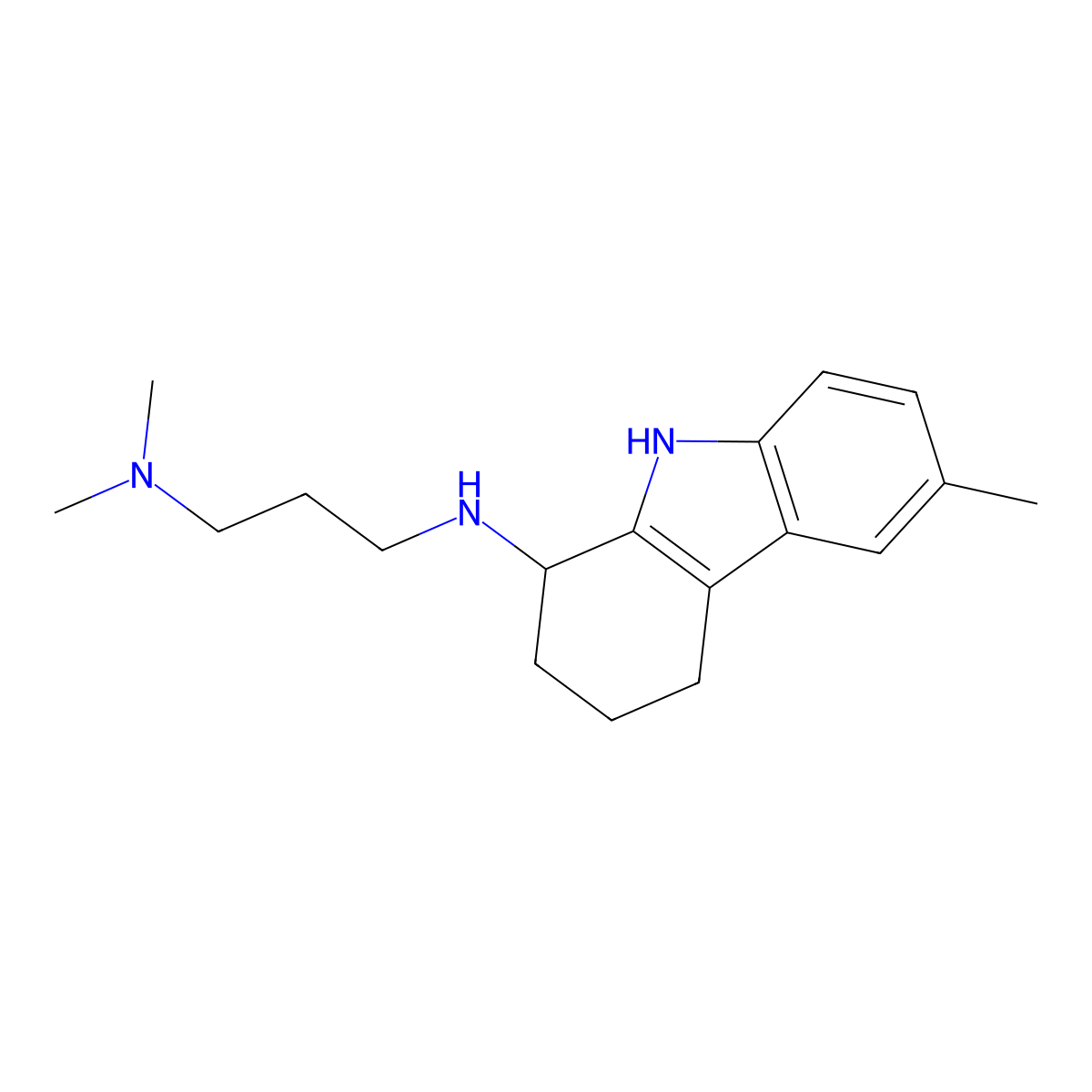 N,N-Dimethyl-N'-(6-methyl-2,3,4,9-tetrahydro-1H-carbazol-1-YL)propane-1,3-diamine molecular structure, CAS 121593-92-8