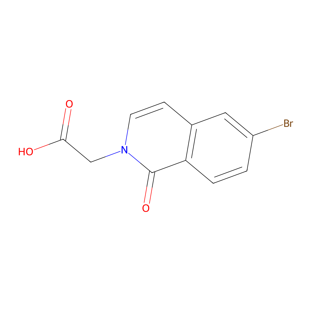 2-(6-Bromo-1-oxo-1,2-dihydroisoquinolin-2-yl)acetic acid molecular structure, CAS 1215932-54-9