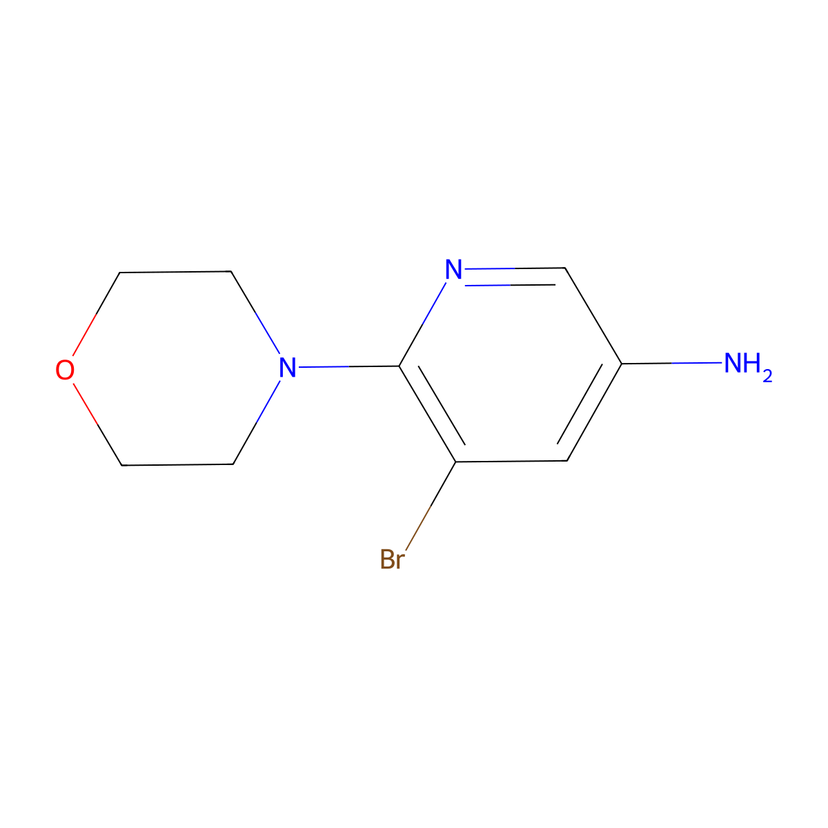 5-Bromo-6-(morpholin-4-yl)pyridin-3-amine molecular structure, CAS 1215932-56-1