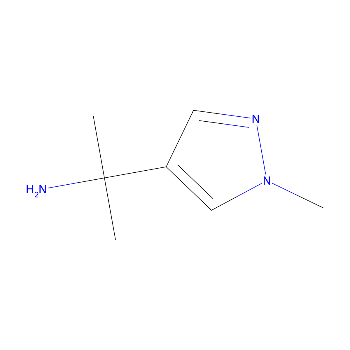 2-(1-methyl-1H-pyrazol-4-yl)propan-2-amine molecular structure, CAS 1215936-45-0