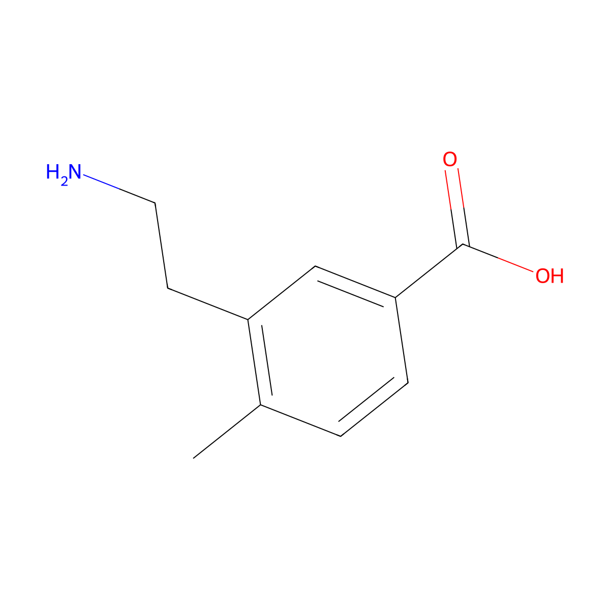 3-(2-Aminoethyl)-4-methylbenzoic acid molecular structure, CAS 1215936-52-9