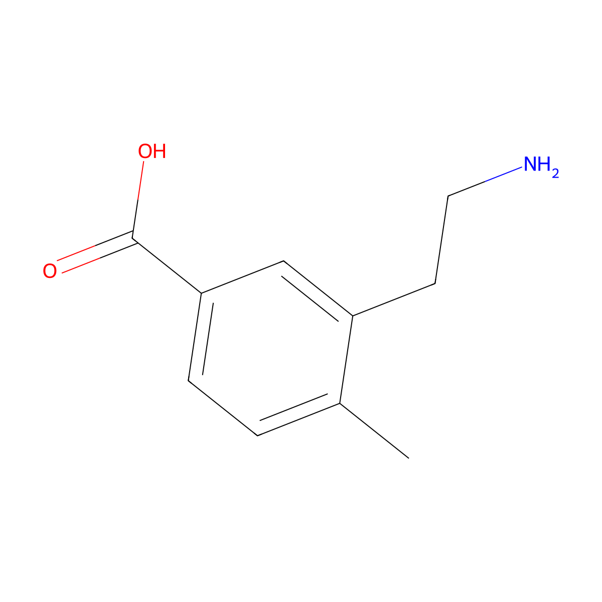 3-(2-Aminoethyl)-4-methylbenzoic acid molecular structure, CAS 1215936-52-9