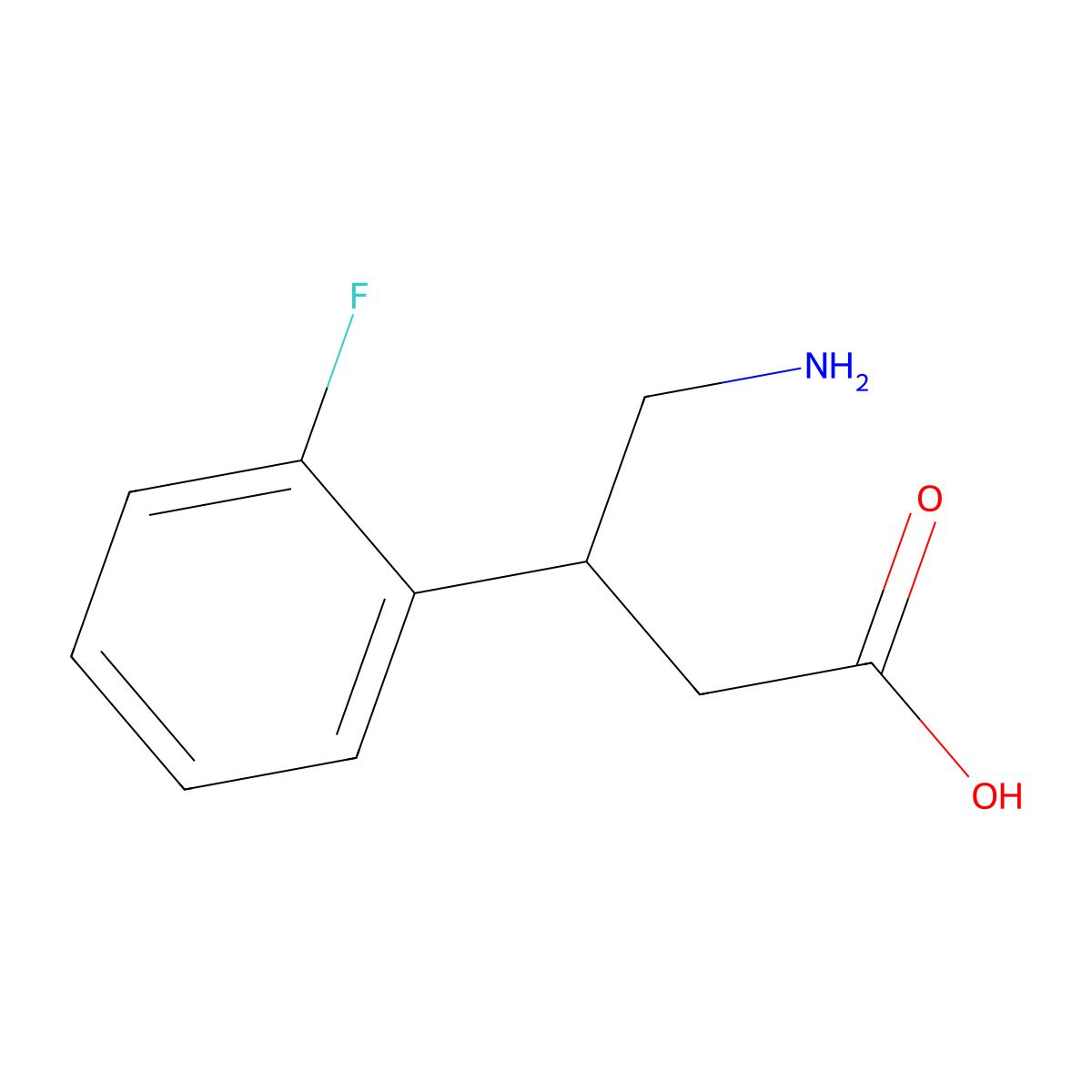 4-Amino-3-(2-fluorophenyl)butanoic acid molecular structure, CAS 1215938-15-0