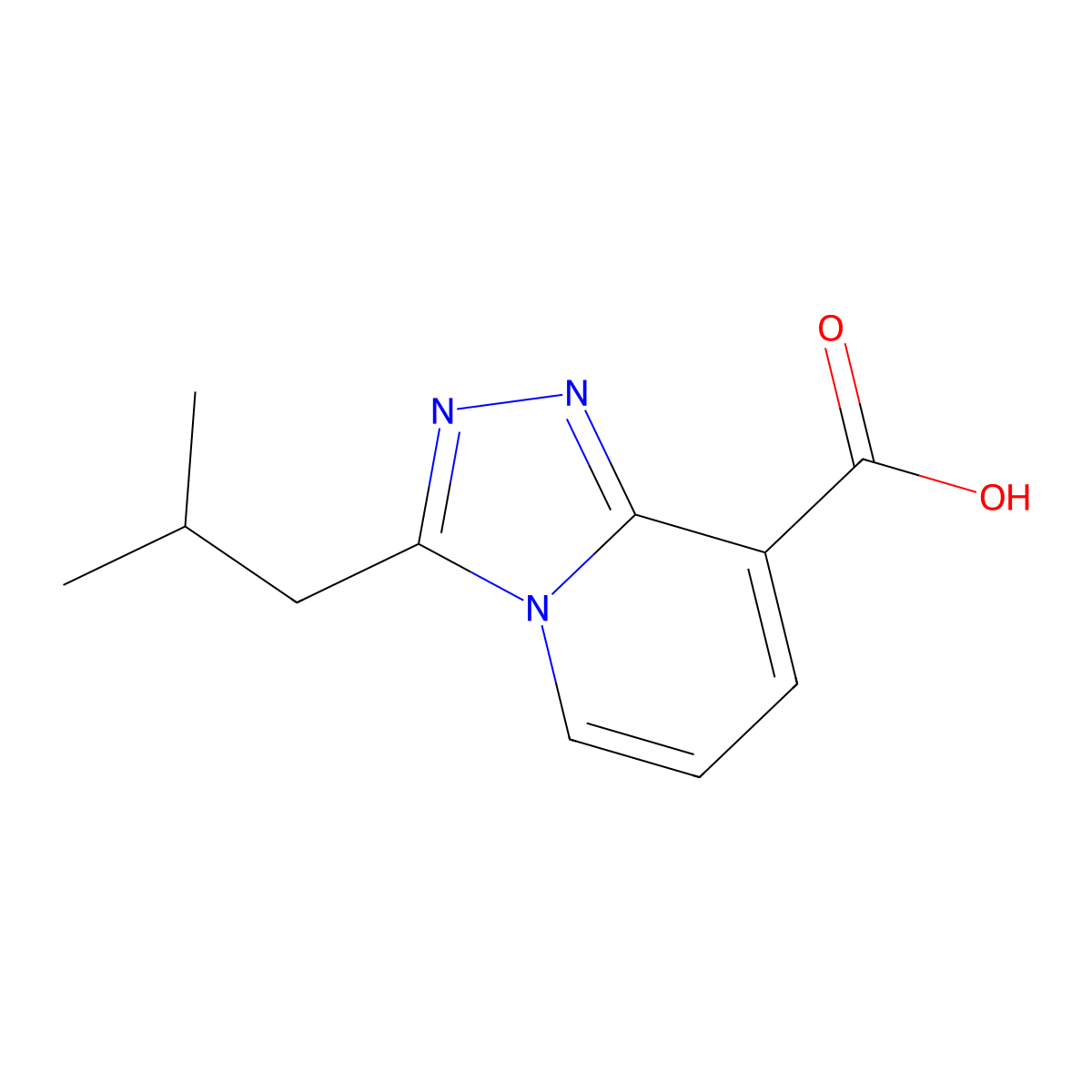 3-(2-Methylpropyl)-[1,2,4]triazolo[4,3-a]pyridine-8-carboxylic acid molecular structure, CAS 1215938-81-0