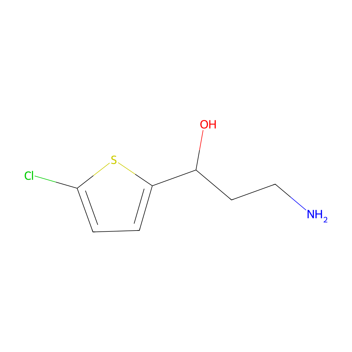 3-Amino-1-(5-chlorothiophen-2-yl)propan-1-ol molecular structure, CAS 1215944-73-2