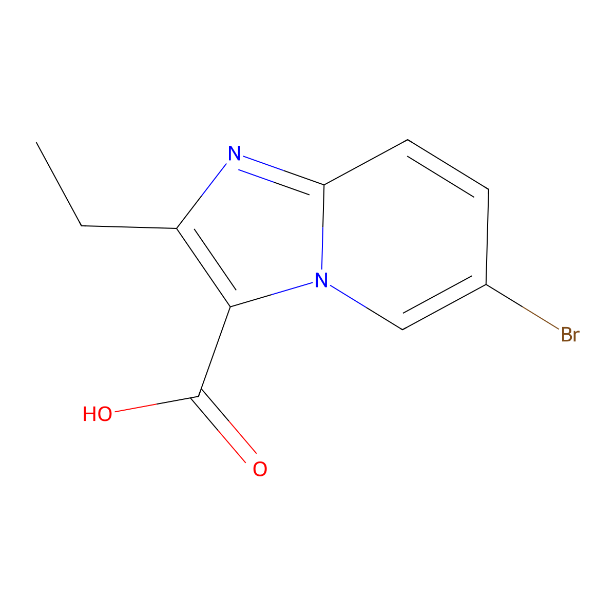 6-Bromo-2-ethylimidazo[1,2-a]pyridine-3-carboxylicacid molecular structure, CAS 1215947-54-8