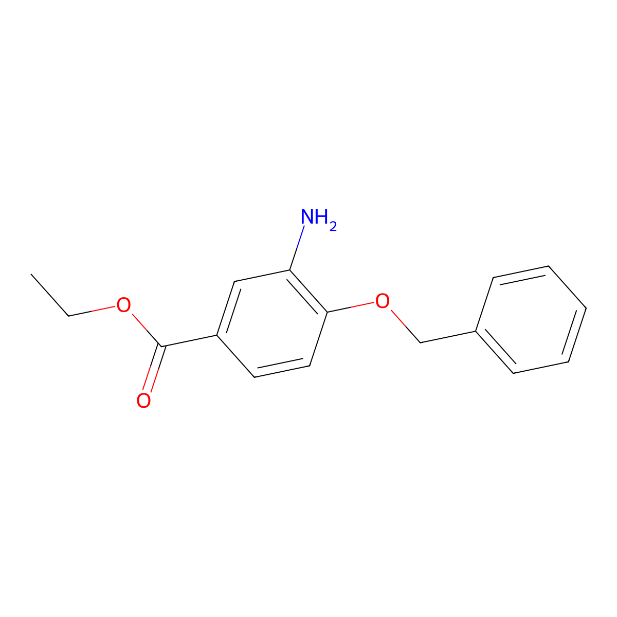 Ethyl 3-amino-4-(benzyloxy)benzoate molecular structure, CAS 1215948-43-8