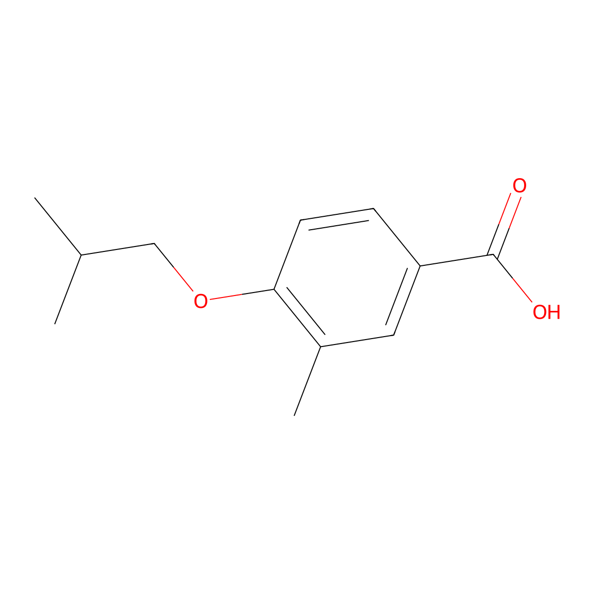 4-Isobutoxy-3-methylbenzoic acid molecular structure, CAS 1215952-74-1