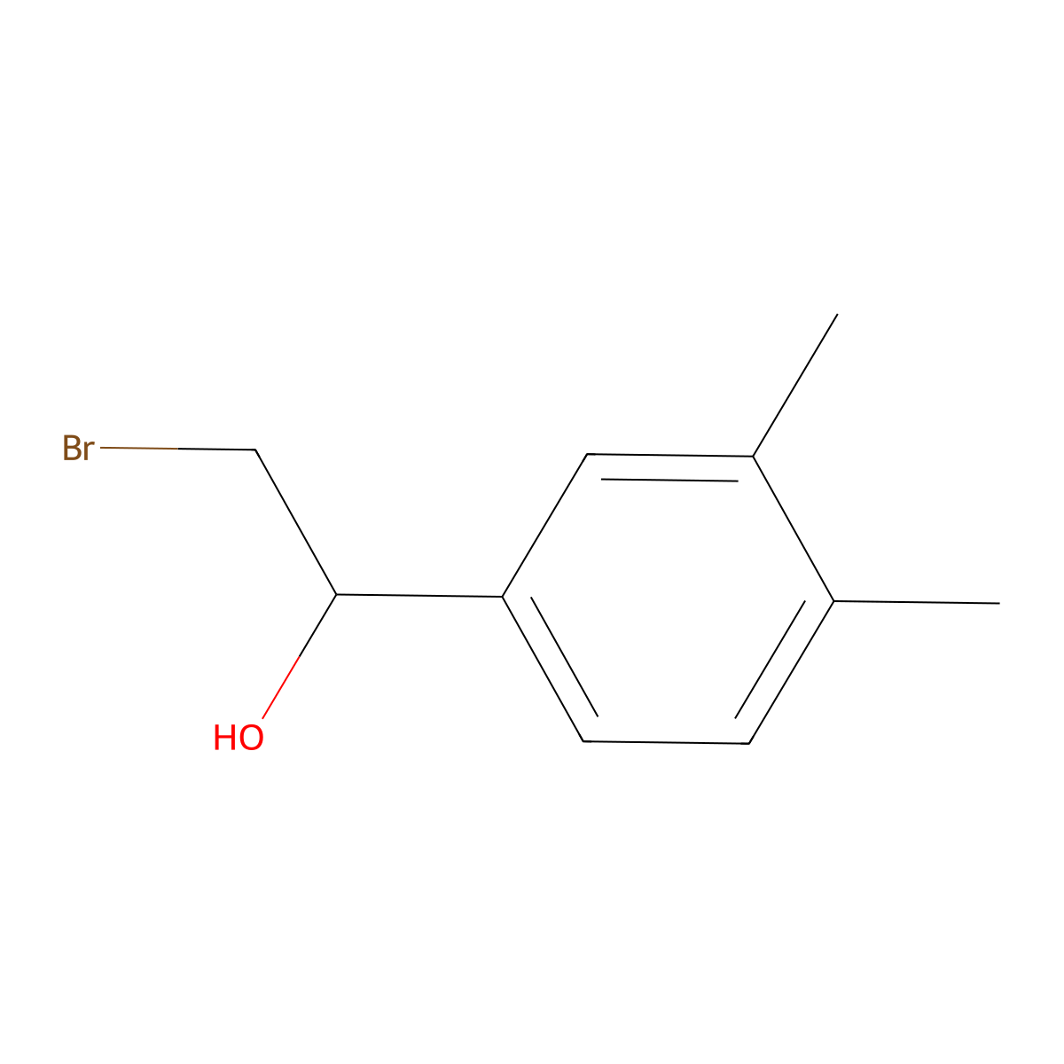 2-Bromo-1-(3,4-dimethylphenyl)ethan-1-ol molecular structure, CAS 1215955-86-4