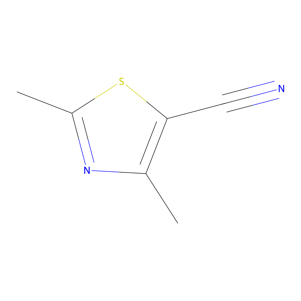 2,4-Dimethylthiazole-5-carbonitrile molecular structure, CAS 1215959-36-6