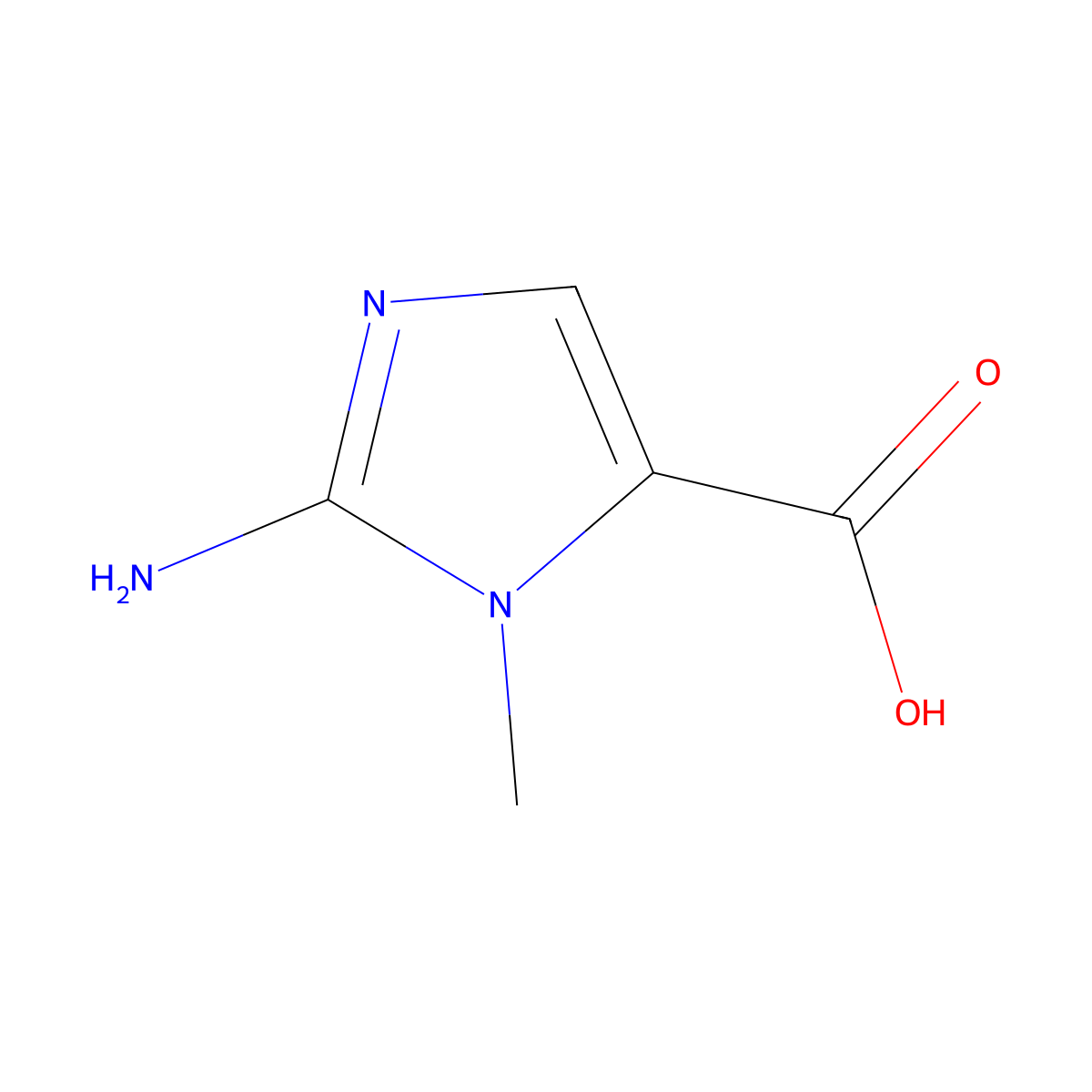 2-amino-1-methyl-1H-imidazole-5-carboxylic acid molecular structure, CAS 1215960-85-2